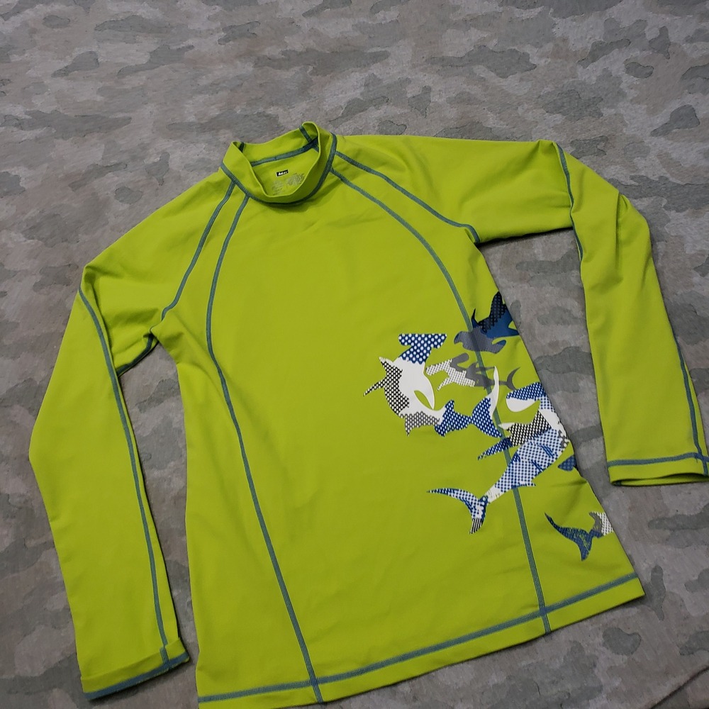 REI Rash Guard Youth Large Green Pullover Long Sleeve - Picture 2 of 9